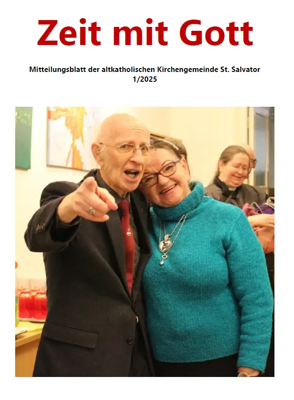Zeitschrift Titelbild mit Bischof Bernhard und Marianne, Zeitung der altkatholischen Kirchengemeinde Sankt Salvator Wien